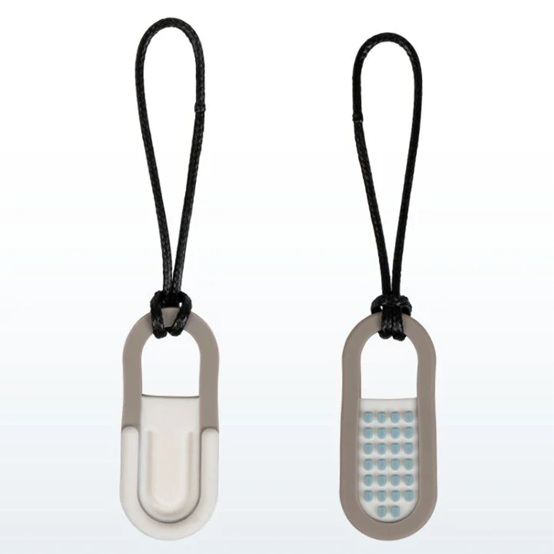 Anhänger in Beige und Blau