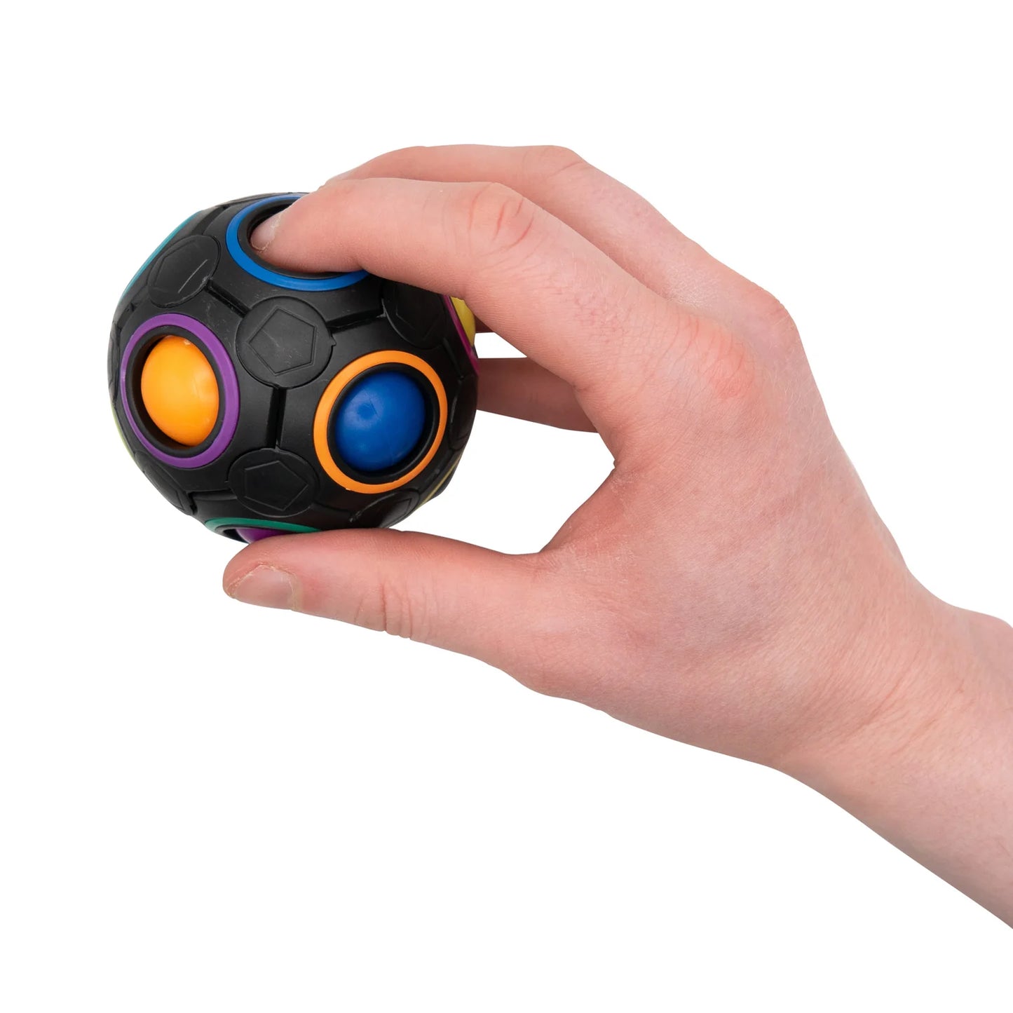 Finger drückt Ball