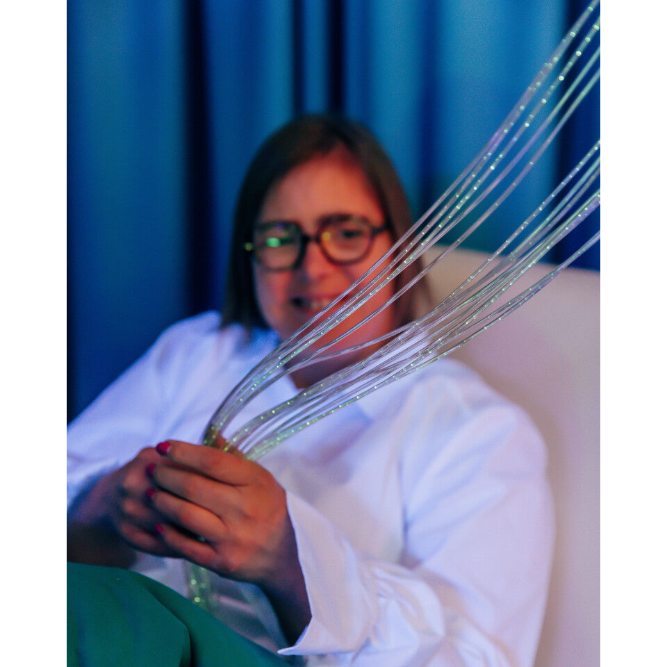 Frau mit Fiberglas