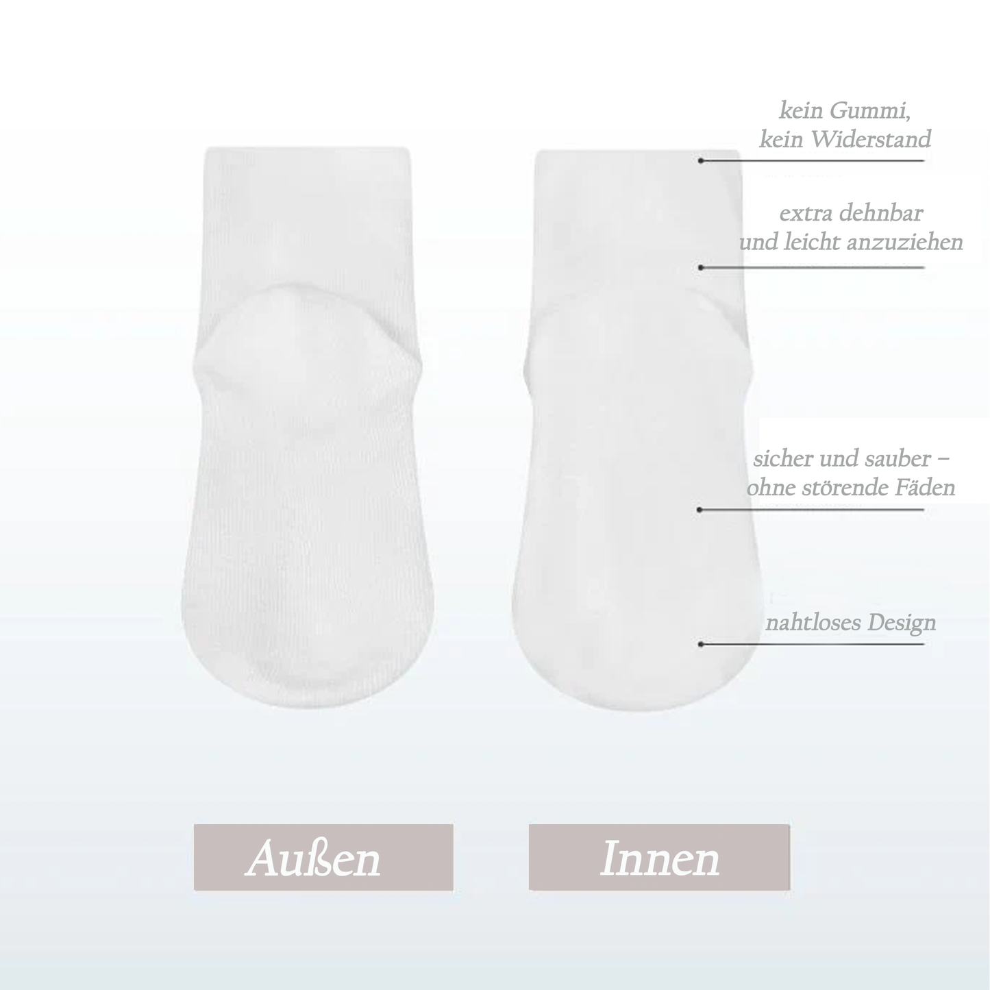 Beschreibung weiße Socken