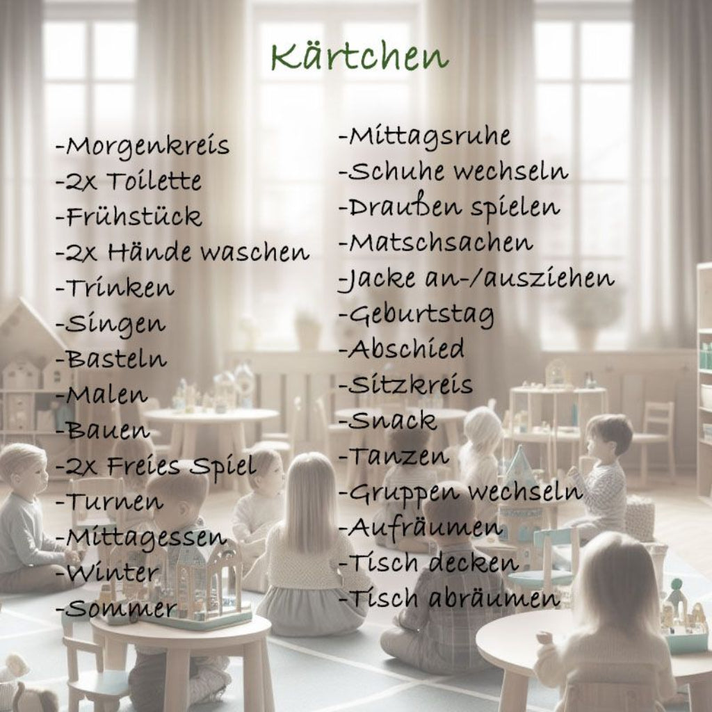 Kita Tagesplan - Übersicht Kärtchen