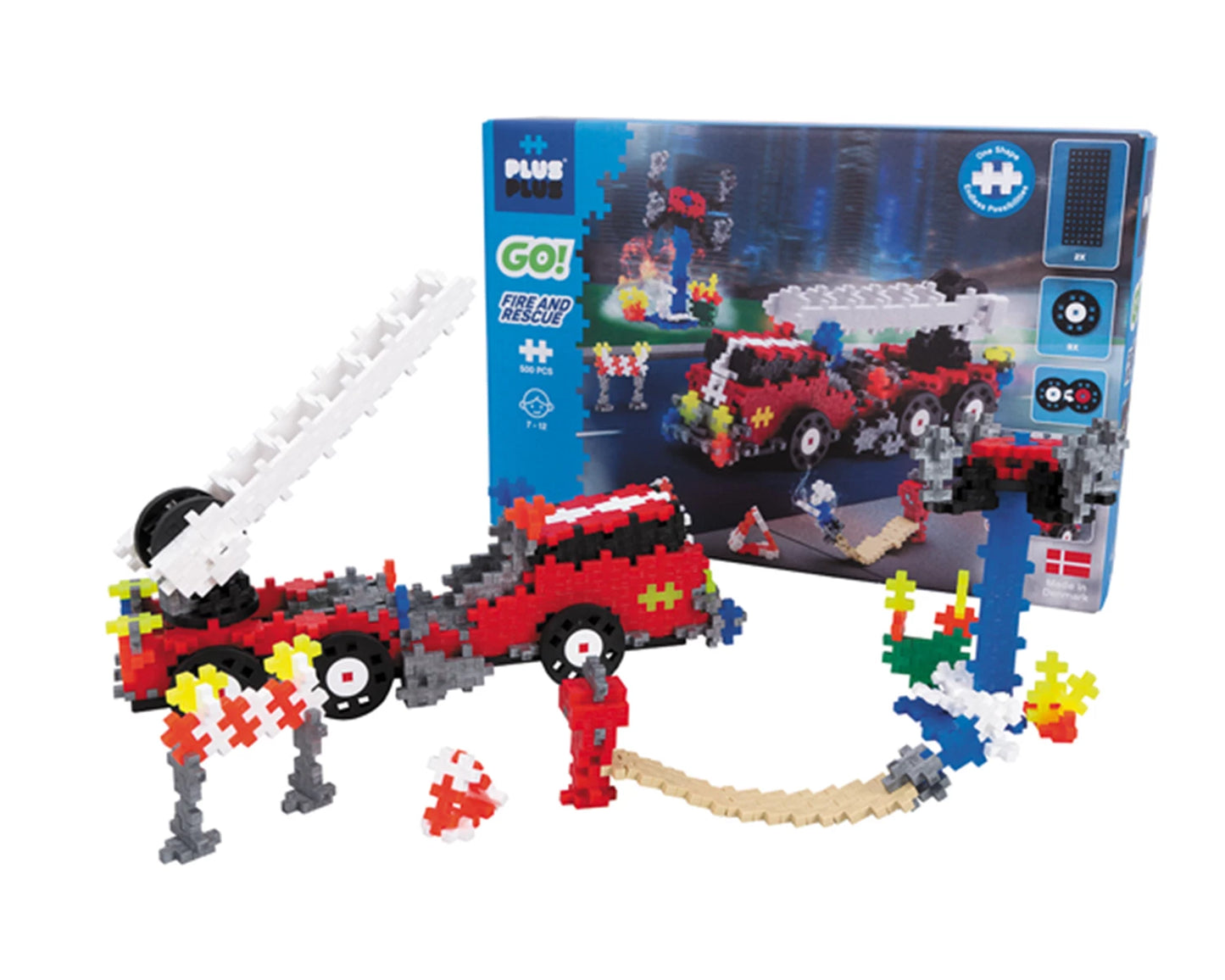 Plus-Plus 500 Kreativ Bausteine Feuerwehr - Inhalt