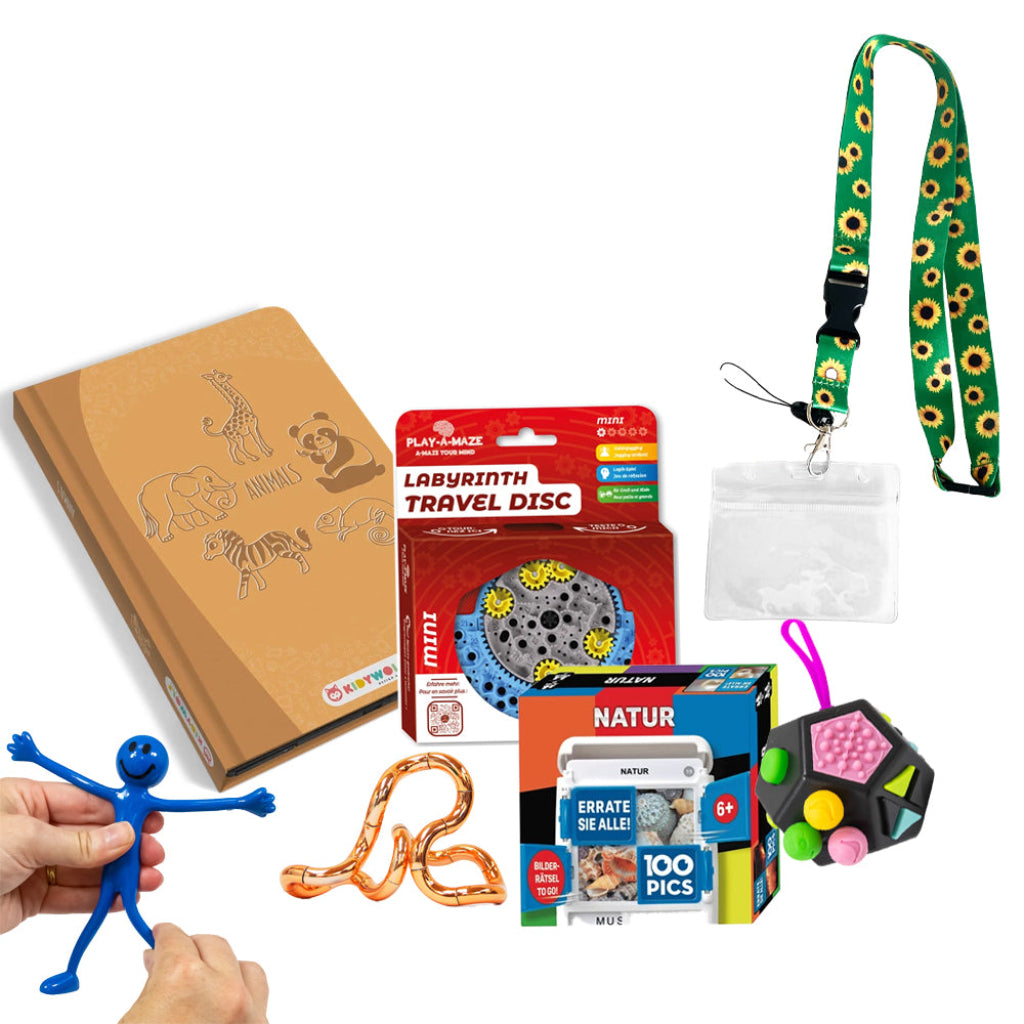 Set mit blauer figur