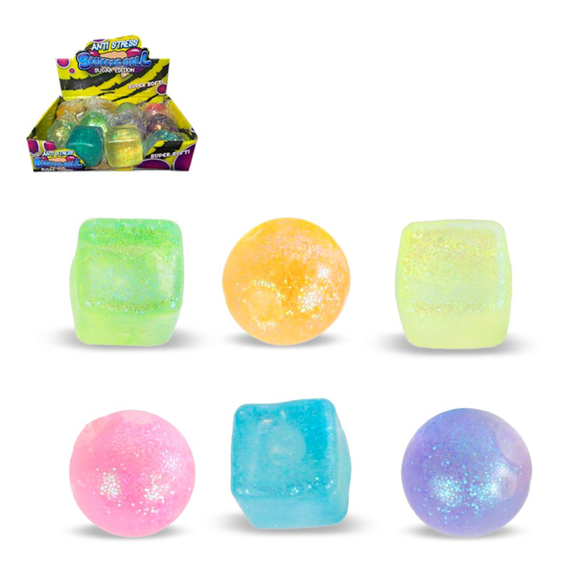 Sugar Mellow Glitter Quetschball - Drücken, Pressen, Werfen