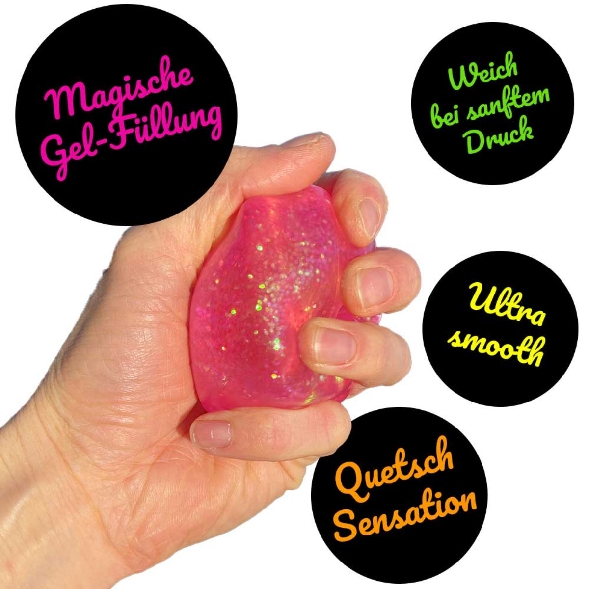 Sugar Mellow Glitter Quetschball - Drücken, Pressen, Werfen