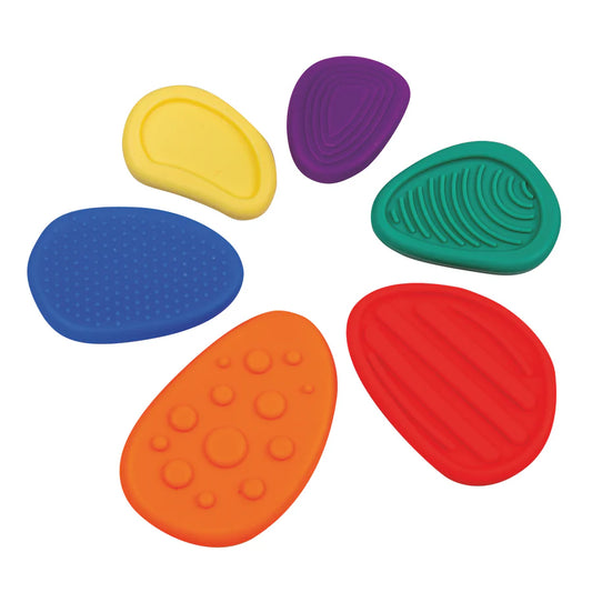 Sensorische steine mit unterschiedlichen farben und Strukturen