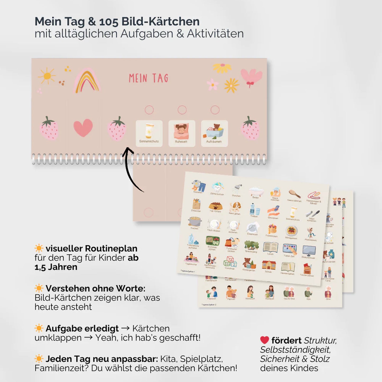 Tagesplan Love mit Plättchen
