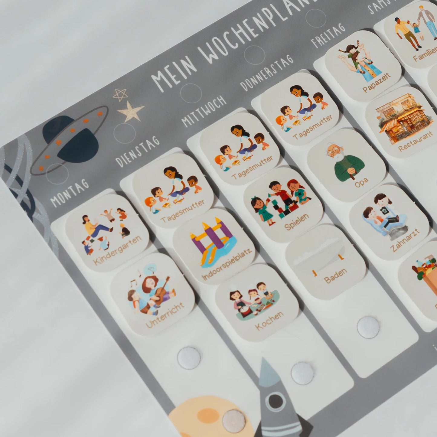 Astronauten Planer mit Plättchen