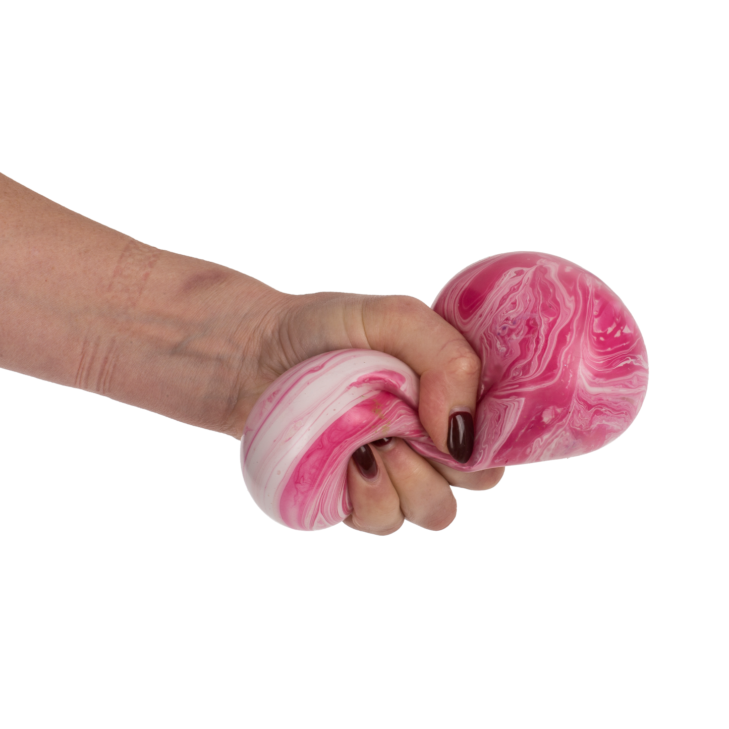Hand drückt Stressball