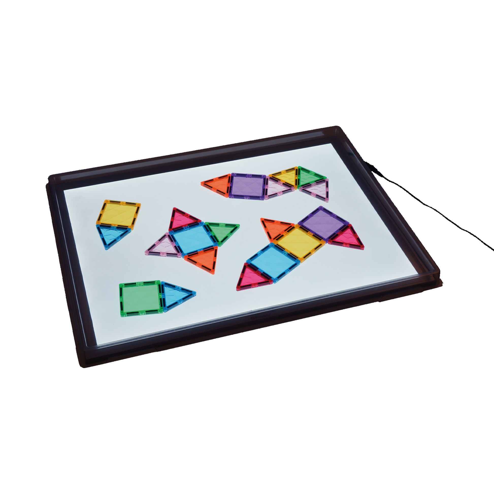 Leuchtplatte mit bunten Steinen