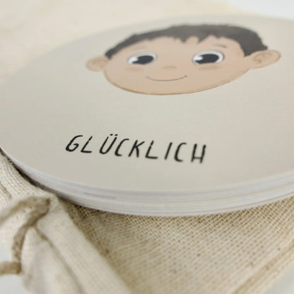 Nahaufnahme Emotionskarte Glücklich