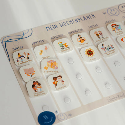 Wochenplan mit Plättchen