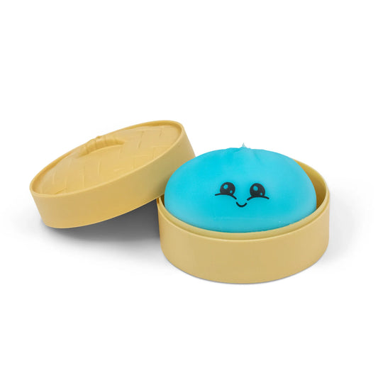 blaue Teigtasche Squishy in Schachtel