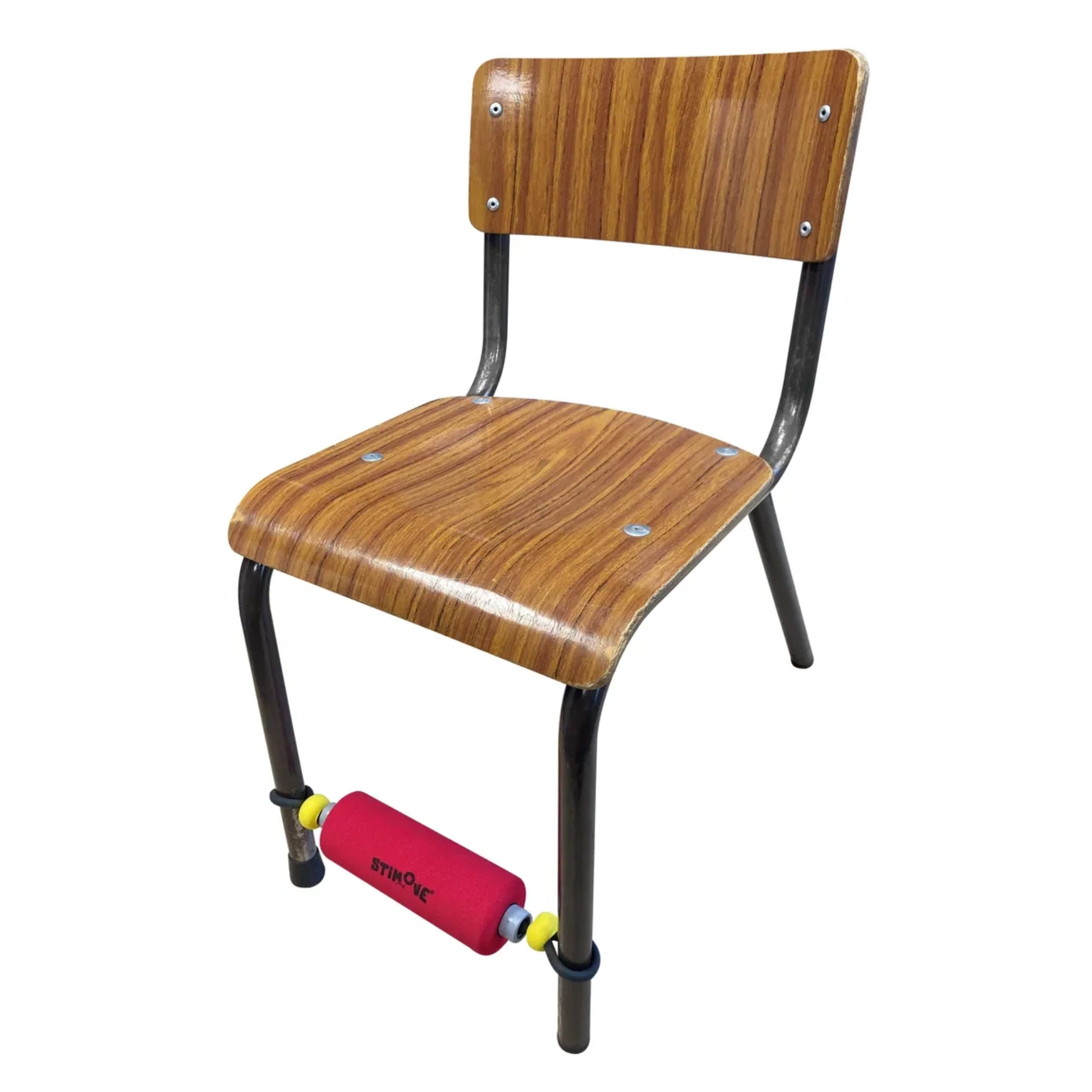 Stuhl mit kleiner roter Stuhlrolle