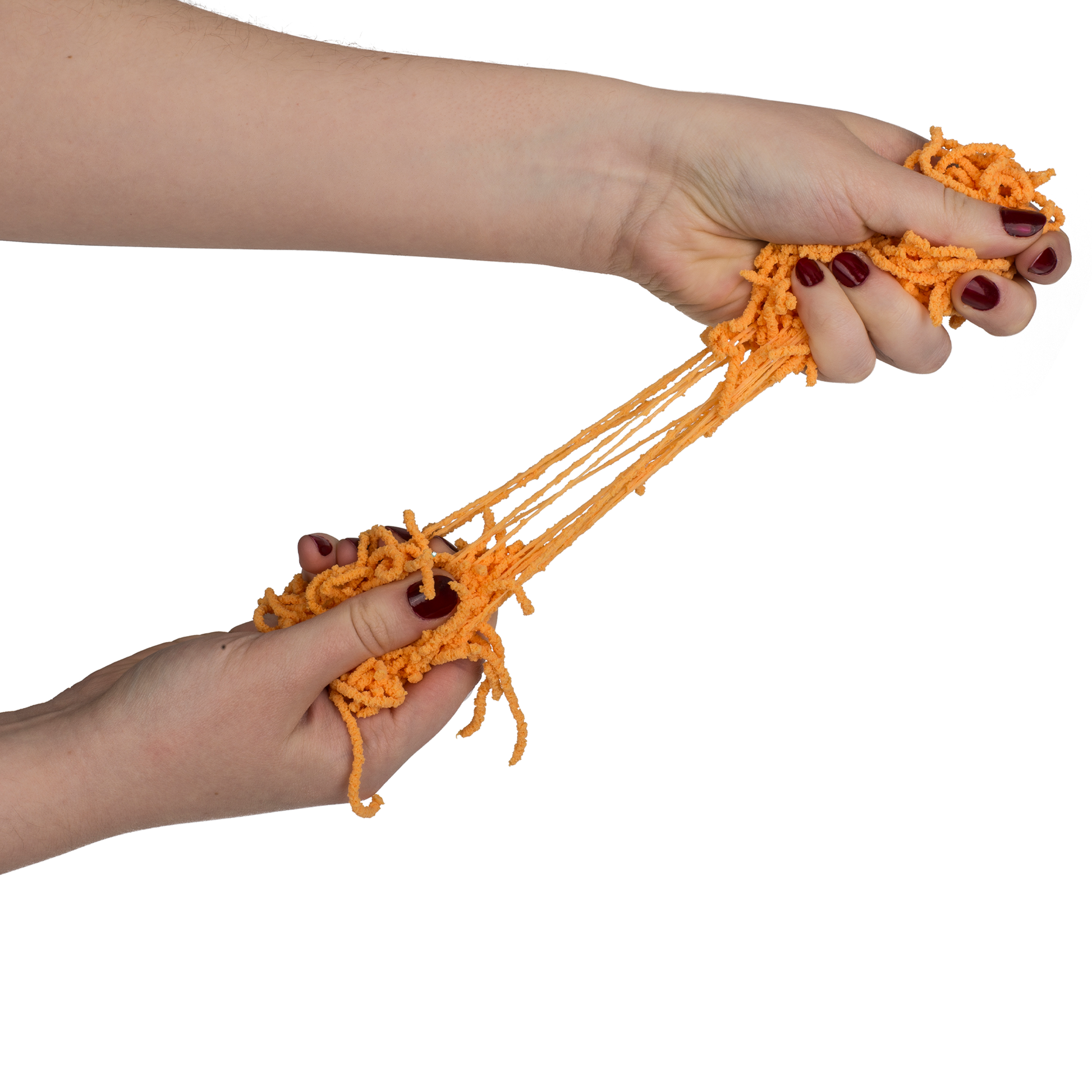 orange Würmer in Hand