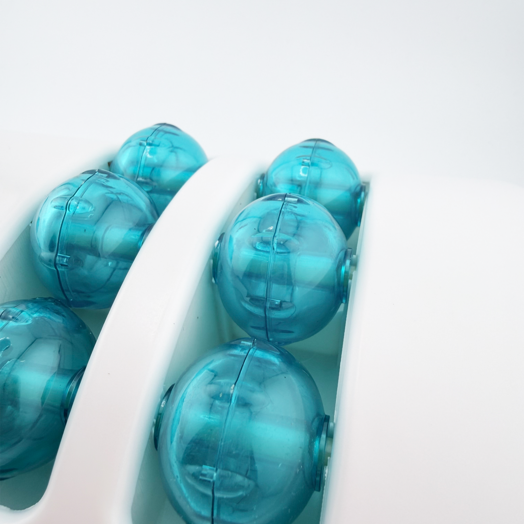 Nahaufnahme blaue Rollen