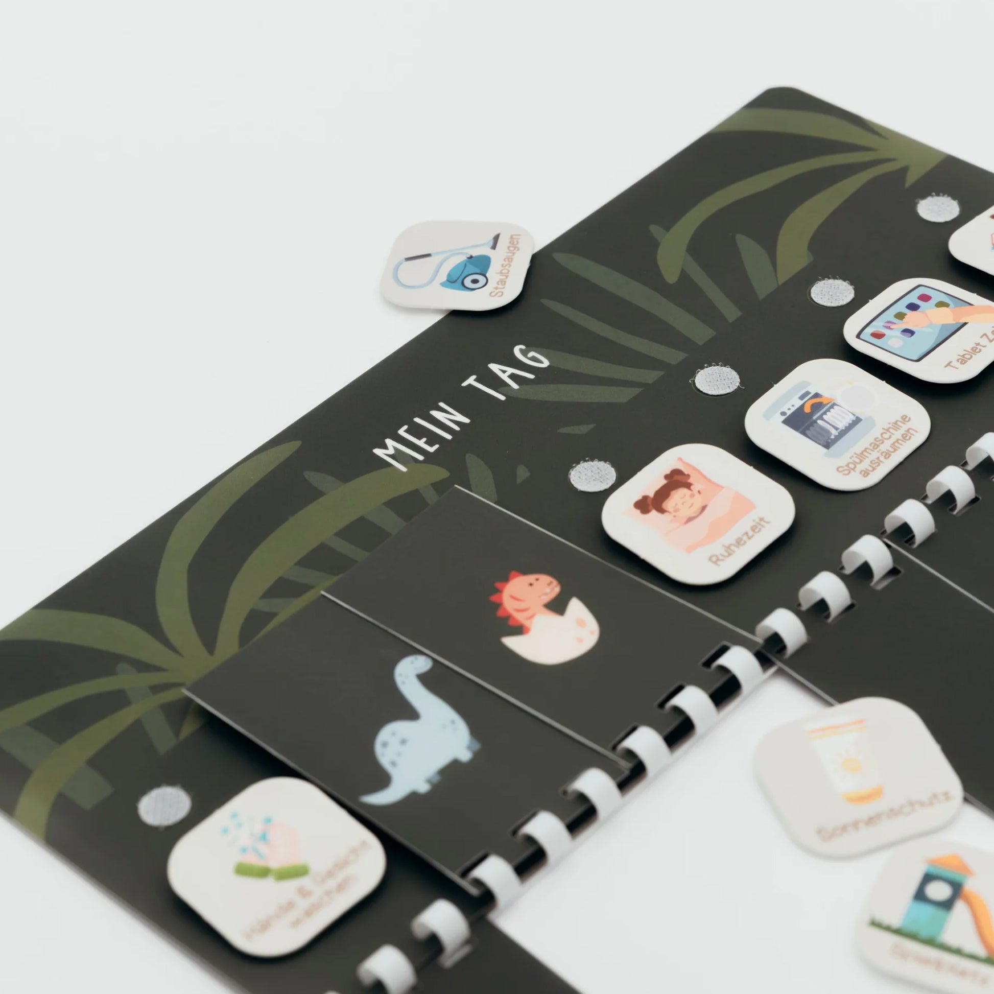 Tagesplan Dinosaurier mit Plättchen