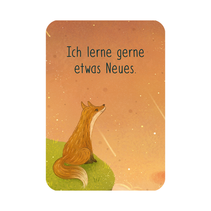 Karte mit "Ich lerne gerne etwas neues"