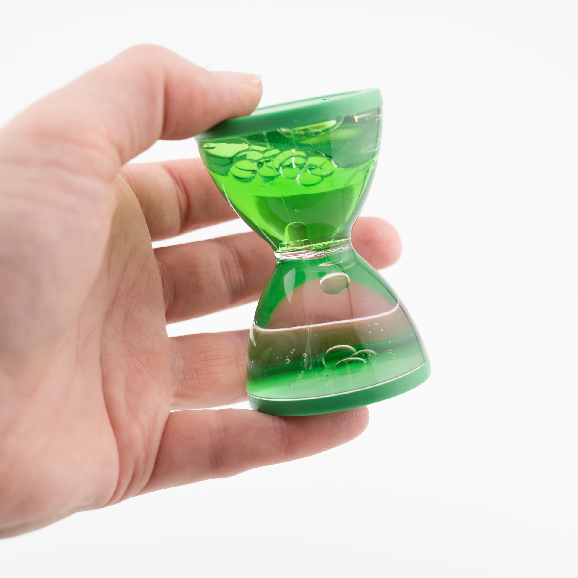 grüner Blubbler in der Hand