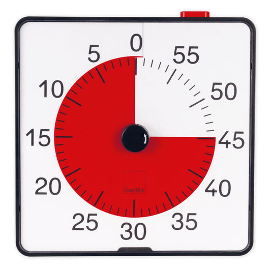TimeTEX Timer „Countdown“ XL – 32×32 cm – Lautlos, klar & extra gut sichtbar