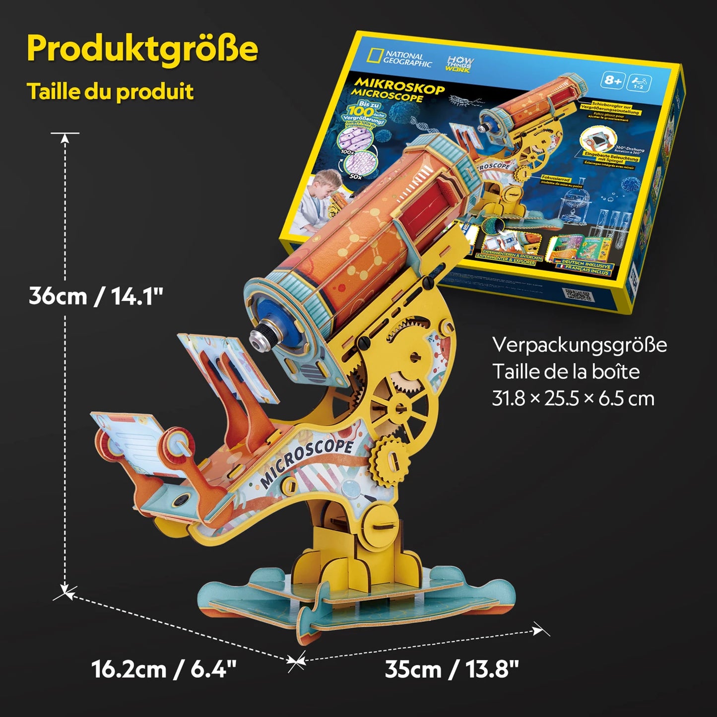 Größenangabe Microskop