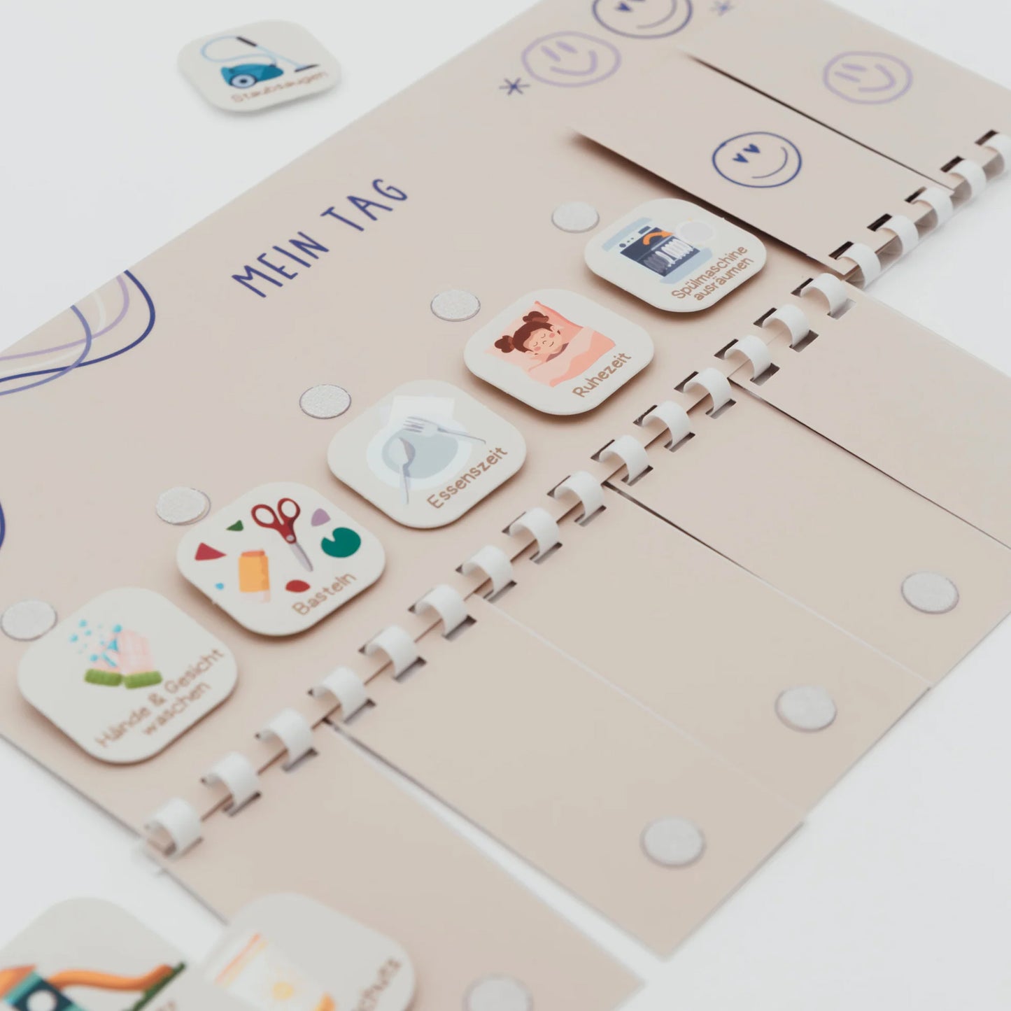 Nahaufnahme Smiley Tagesplan