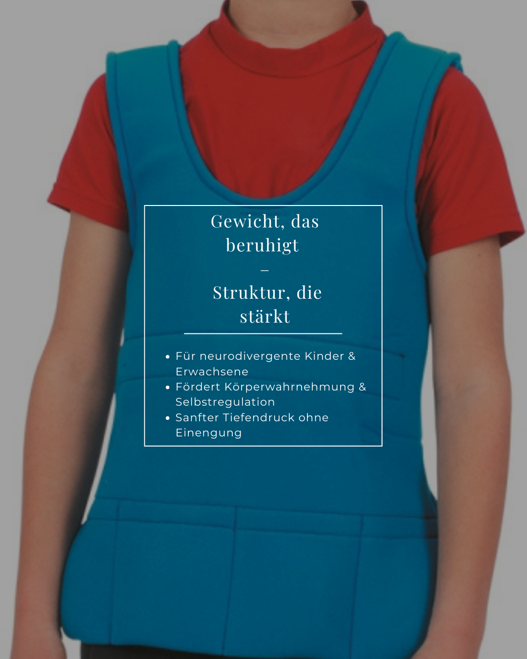 Blaue Weste mit Slogan