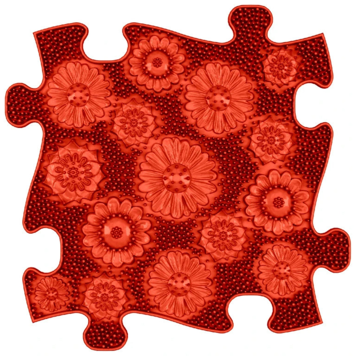 rote Matte mit Blumen