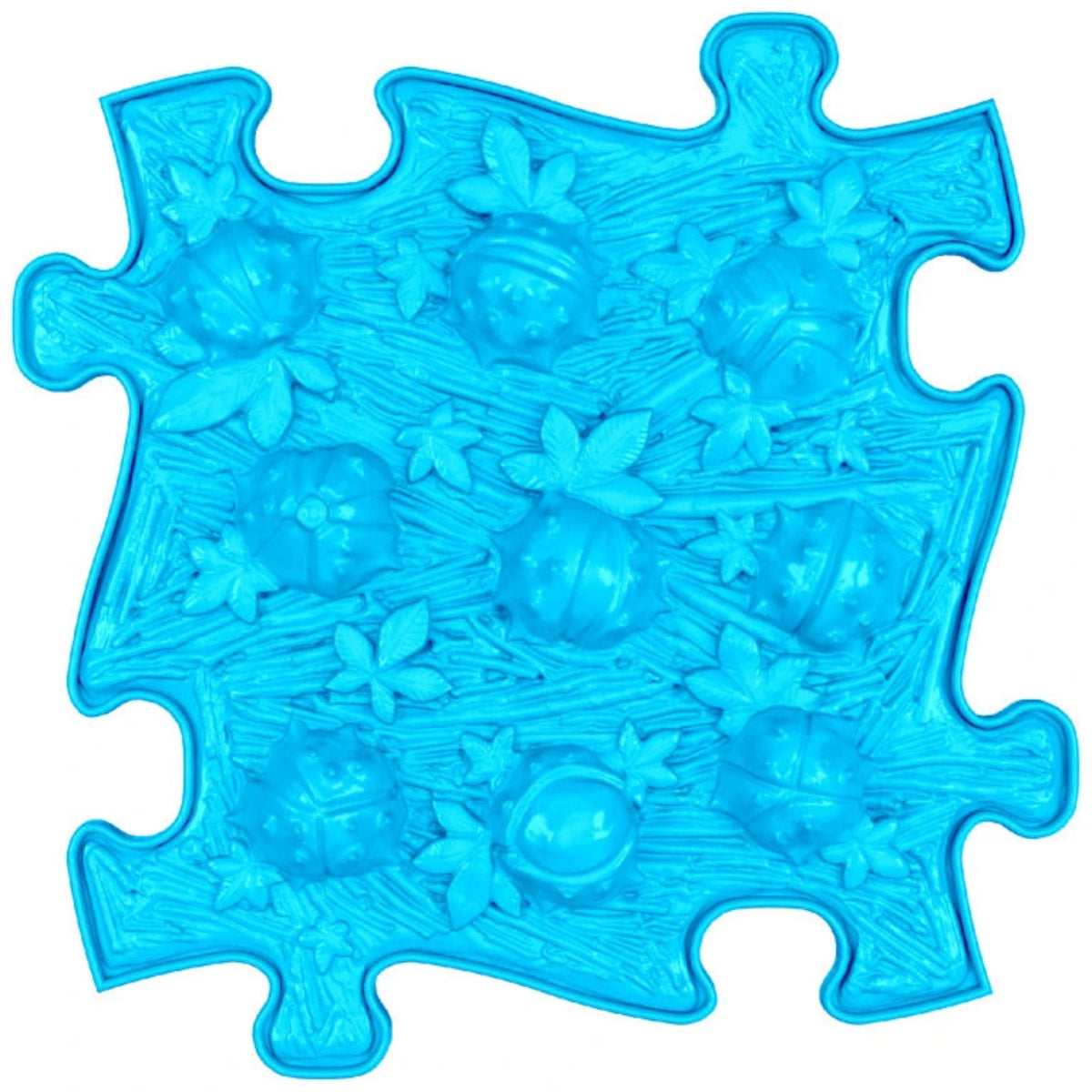blaue Matte mit Kastanien und Blätter