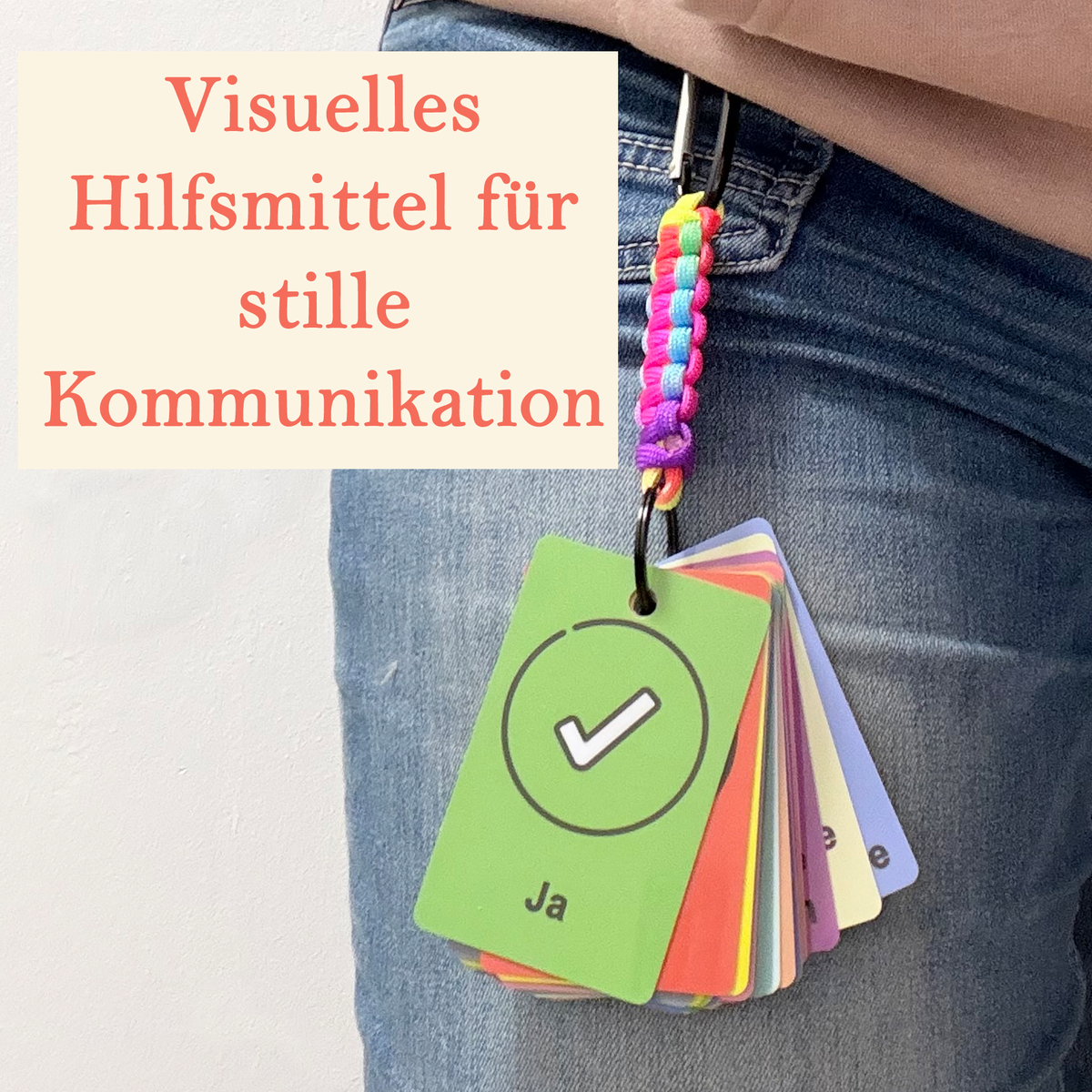 Karte an Hose mit Text