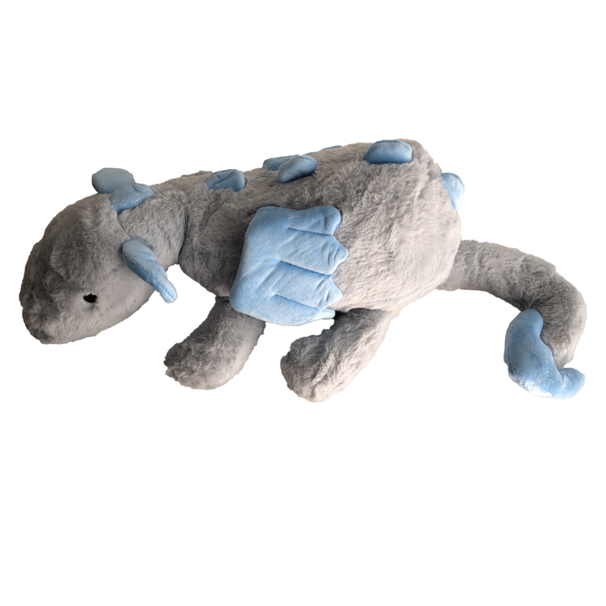 Drachen Plüschtier grau/blau