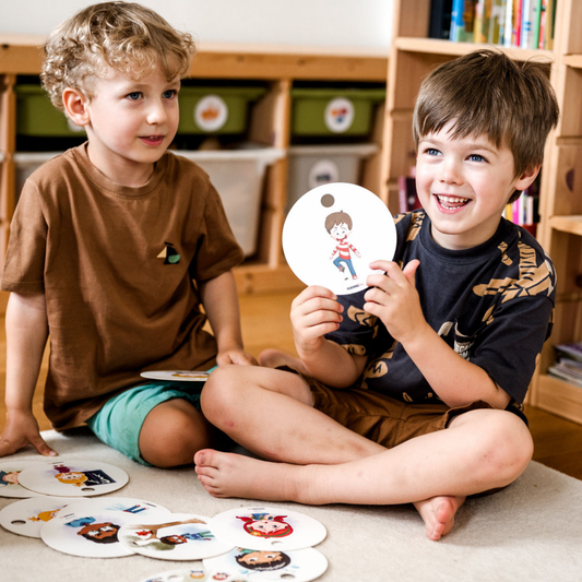 Kind zeigt auf eine Karte