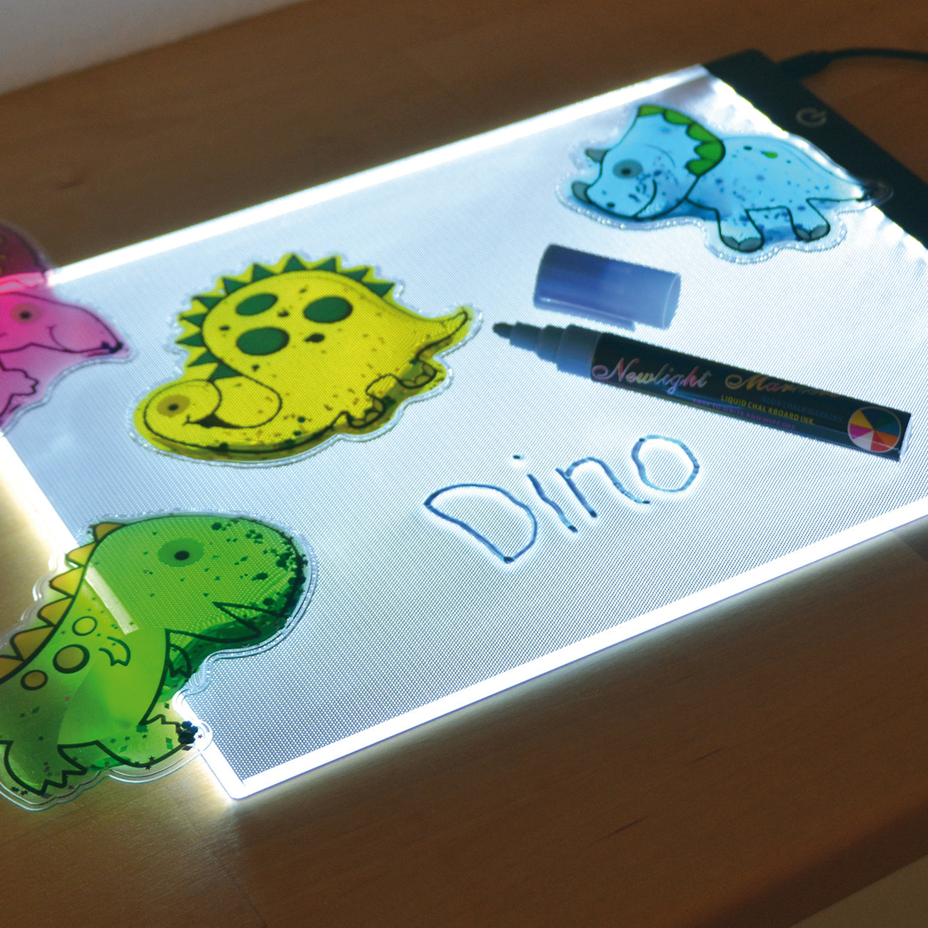 Leuchtpanel mit Dinos