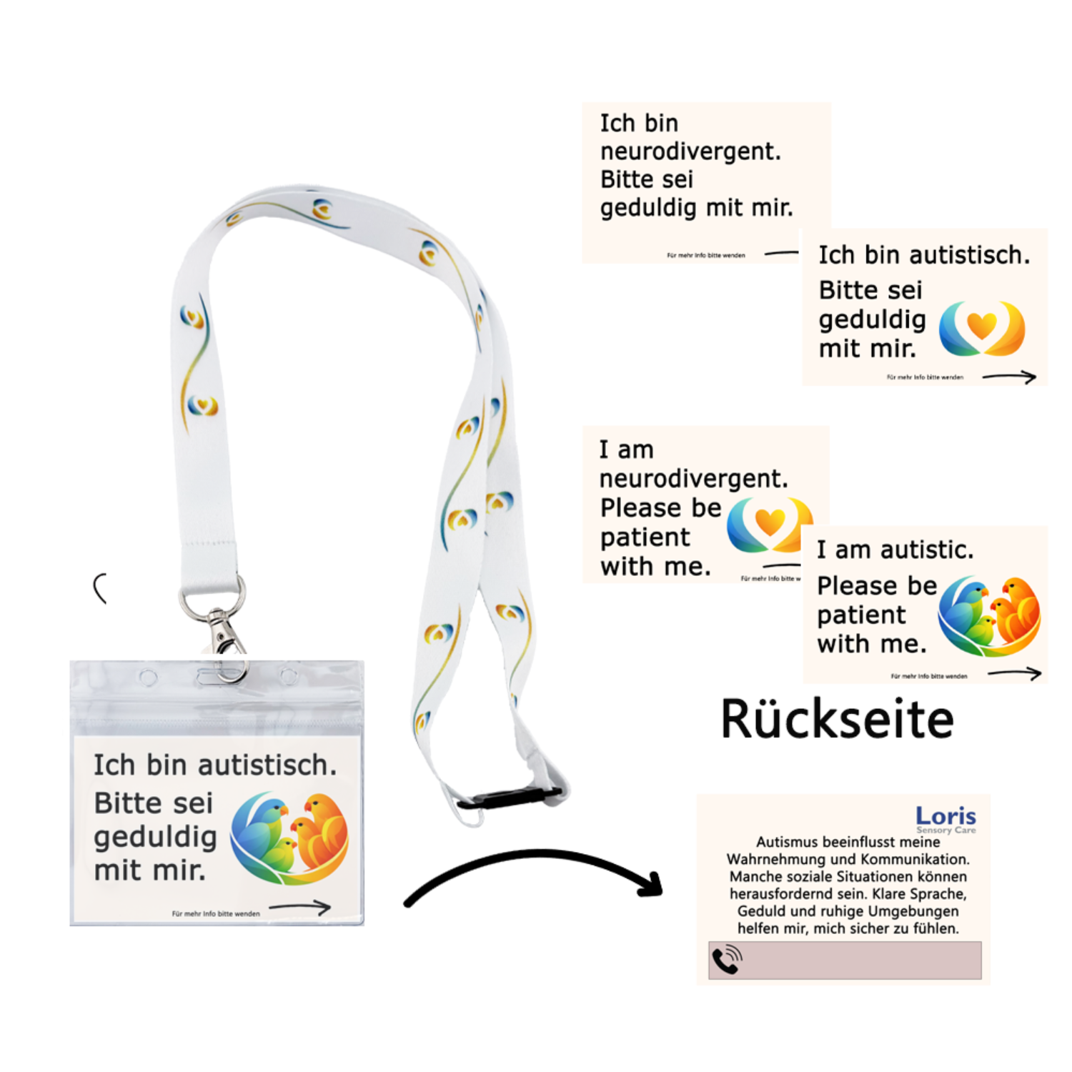 Schlüsselband mit Karten Autismus