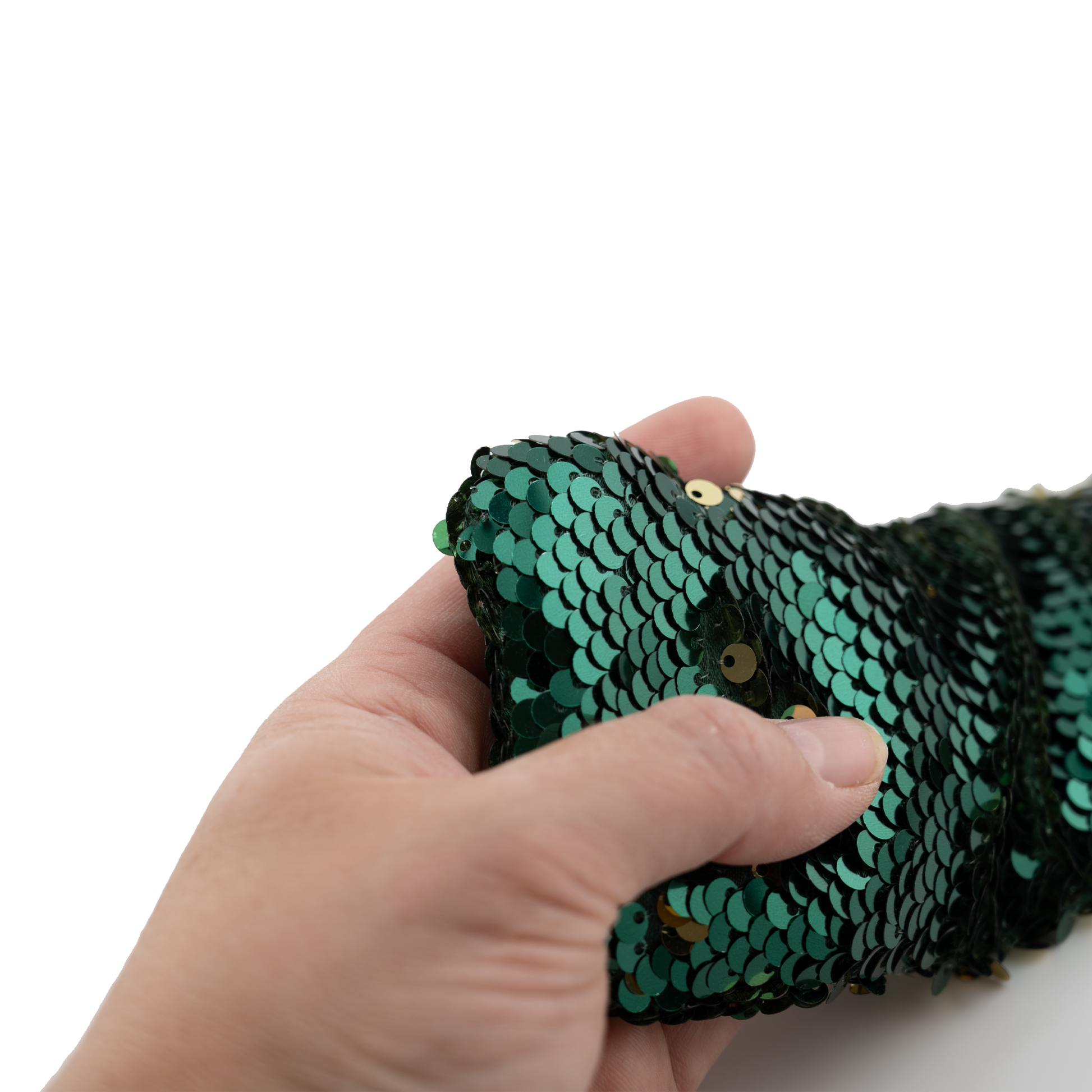 Hand hält Pailletten Fidget