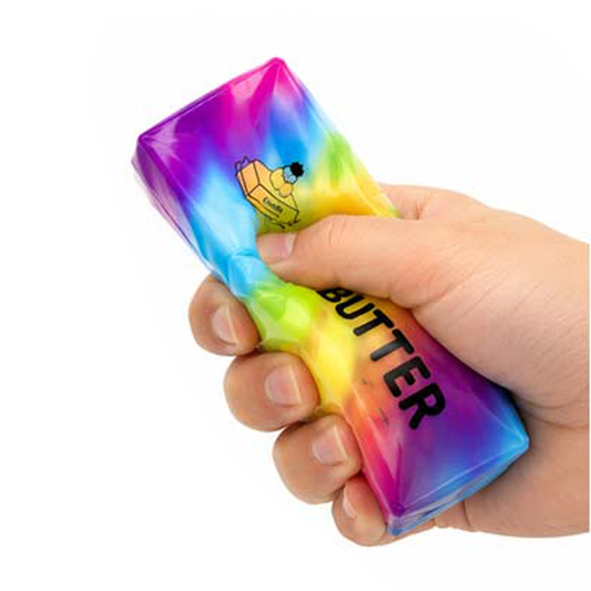 Squishy Rainbow Butter – 14 cm – Bunter Slow‑Rising Spaß für ruhige Hände