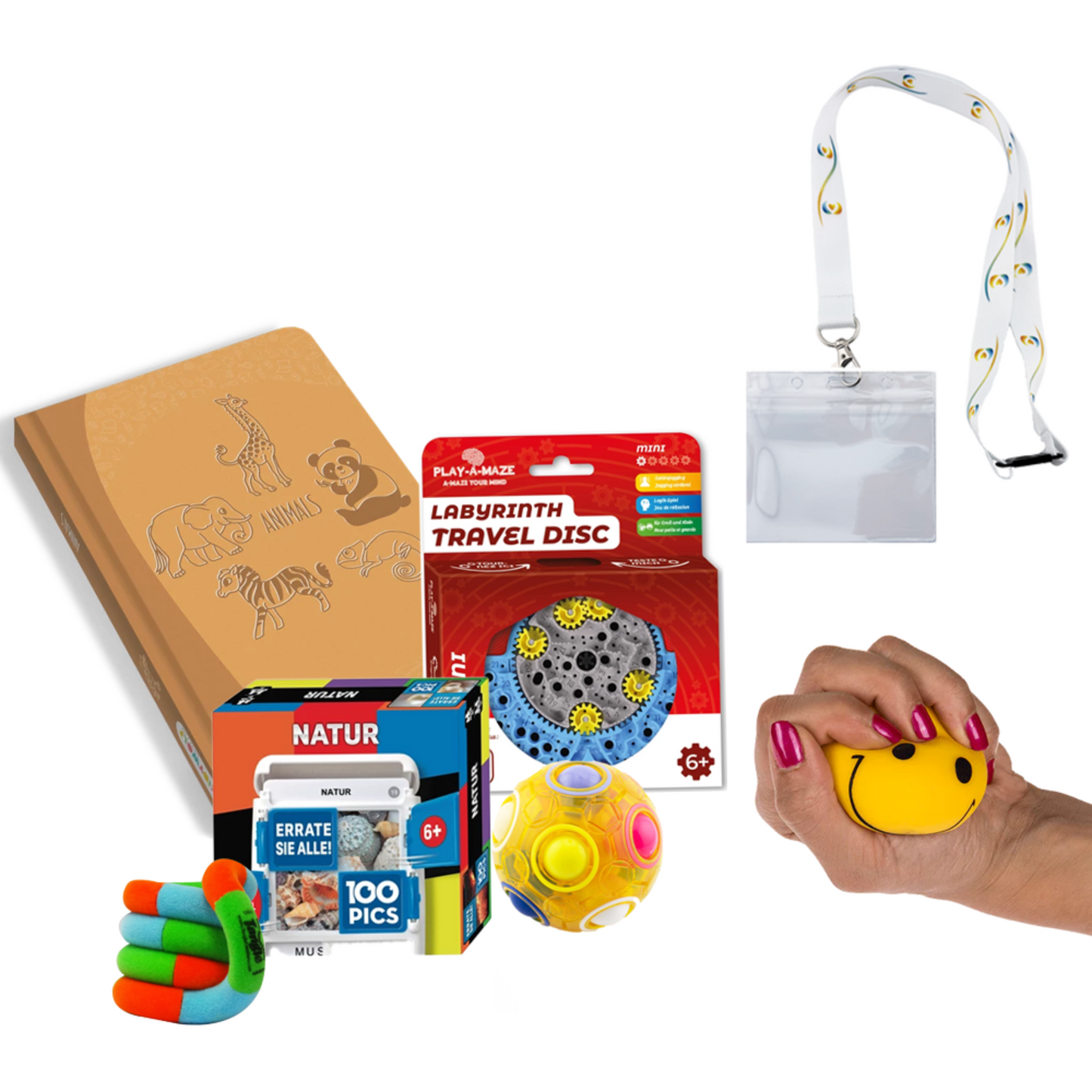 gelber Ball und orangener Tangle