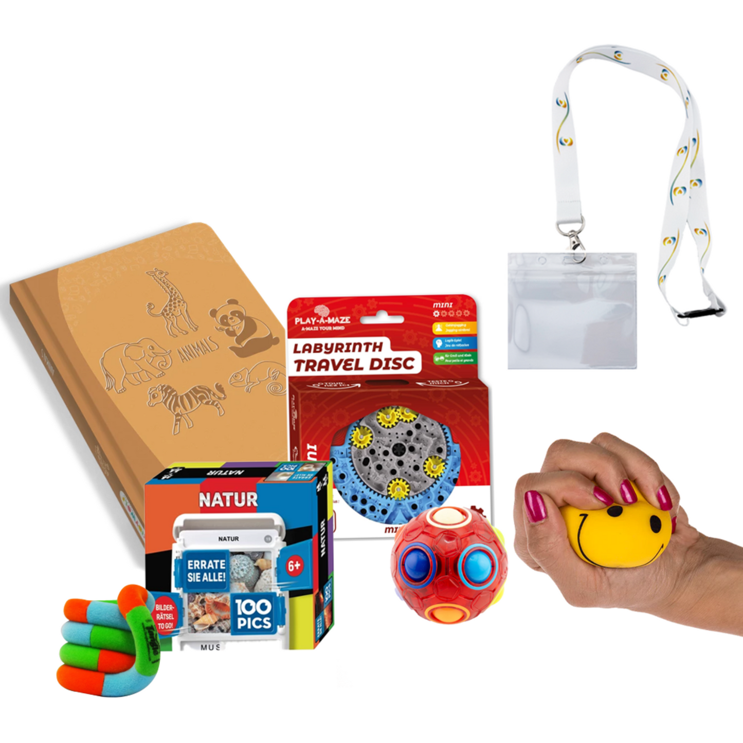 roter Ball und orangener Tangle