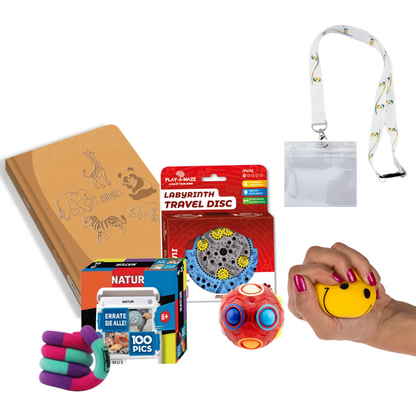 roter Ball und lila Tangle