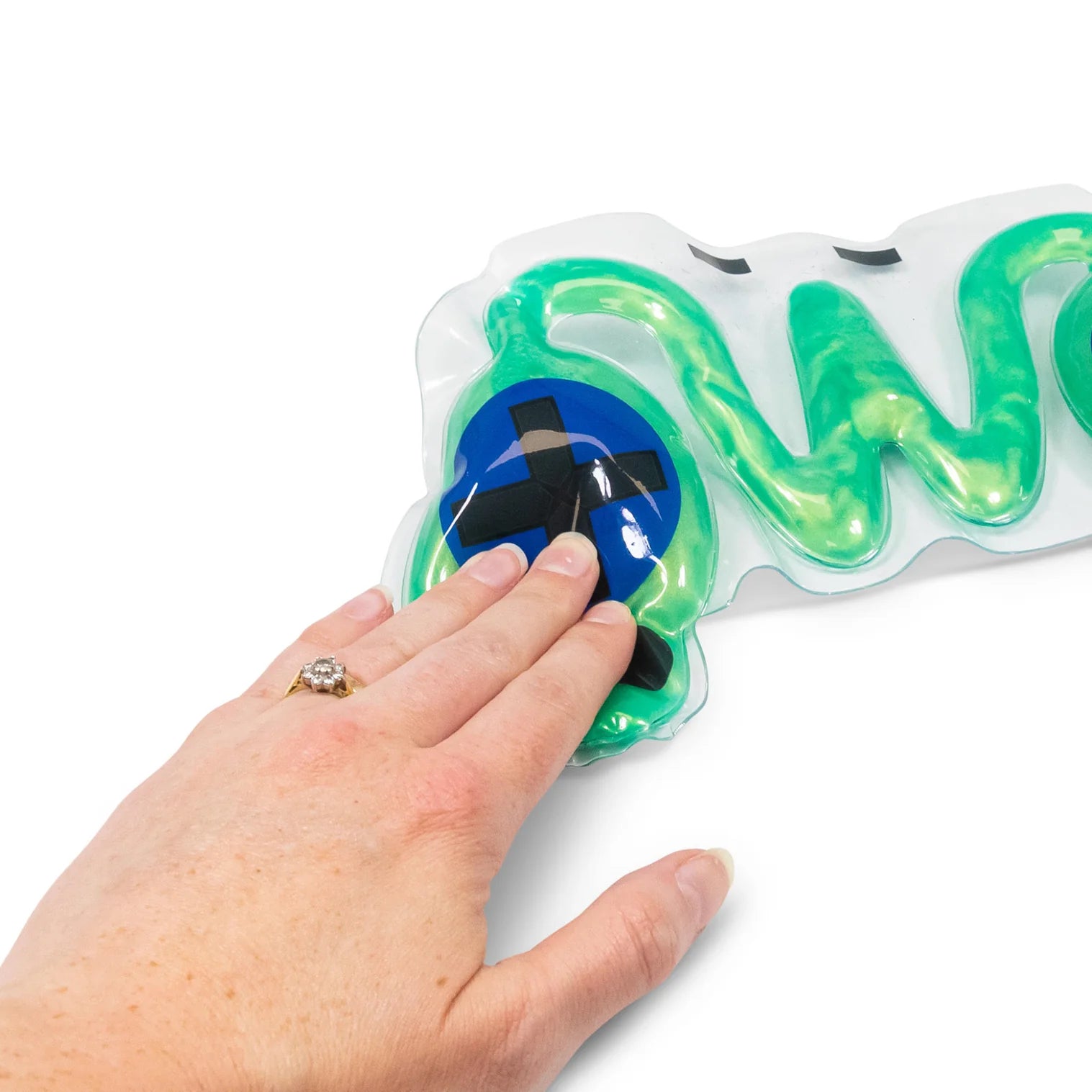 Hand drückt Sensorik Matte