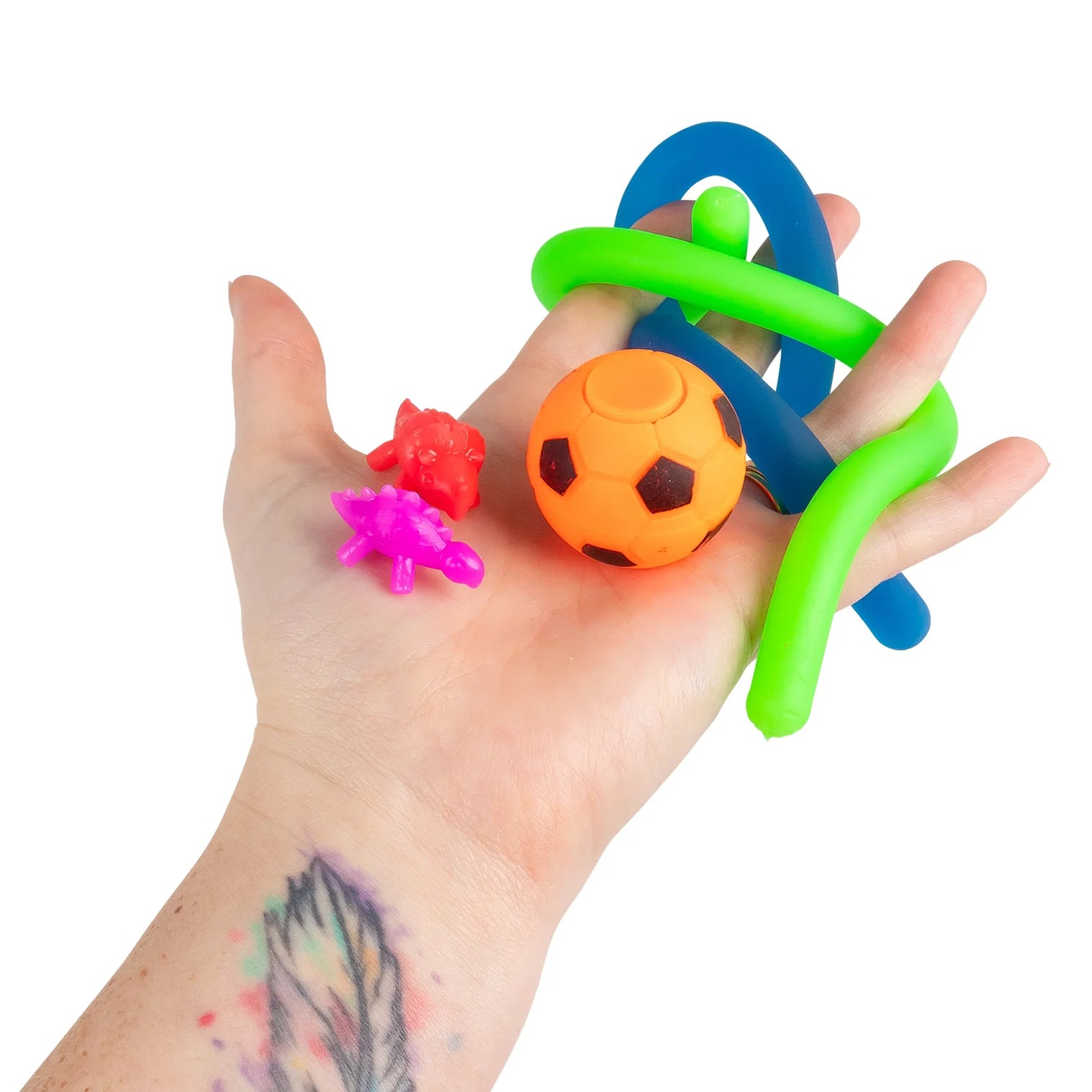 versxhiedene Fidget Toys in einer Hand