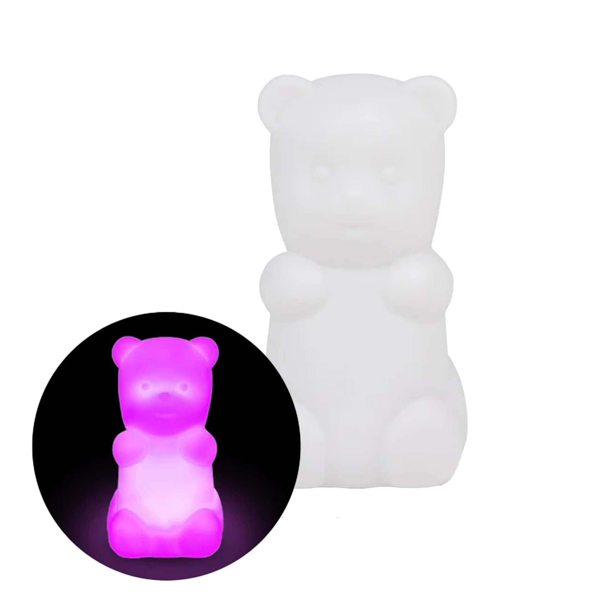 leuchtende Teddylampe in lila