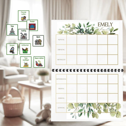 Wochenplan für Kinder - Blumen - 2 -