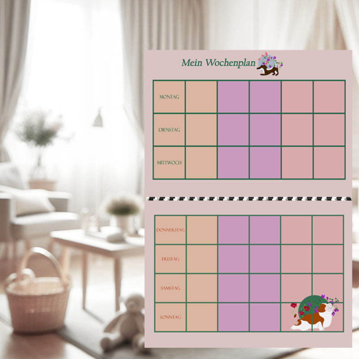 Wochenplan für Kinder - Yogahunde - 1 -