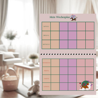 Wochenplan für Kinder - Yogahunde - 1 -