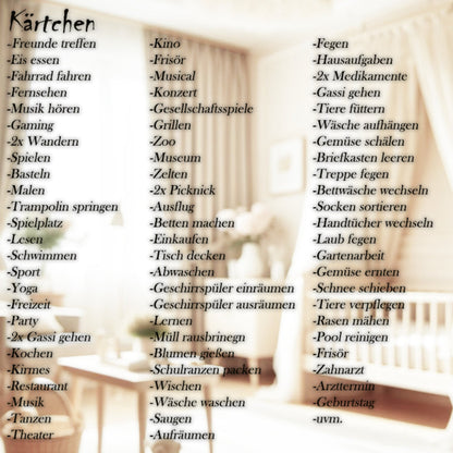 Wochenplan für Kinder - Übersicht Plättchen