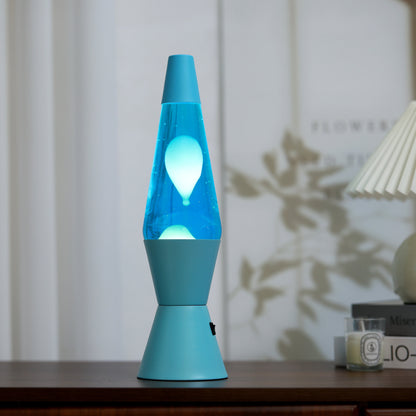 blaue Lavalampe im Zimmer