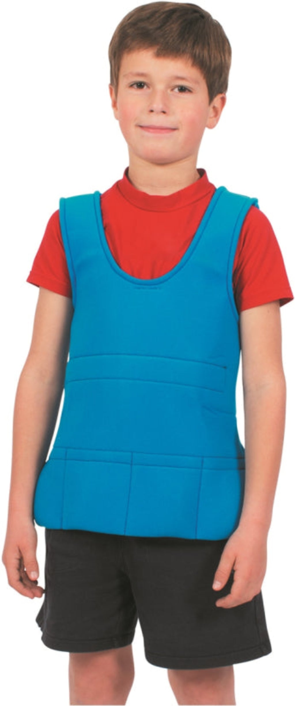 Kind mit blauer Gewichtsweste