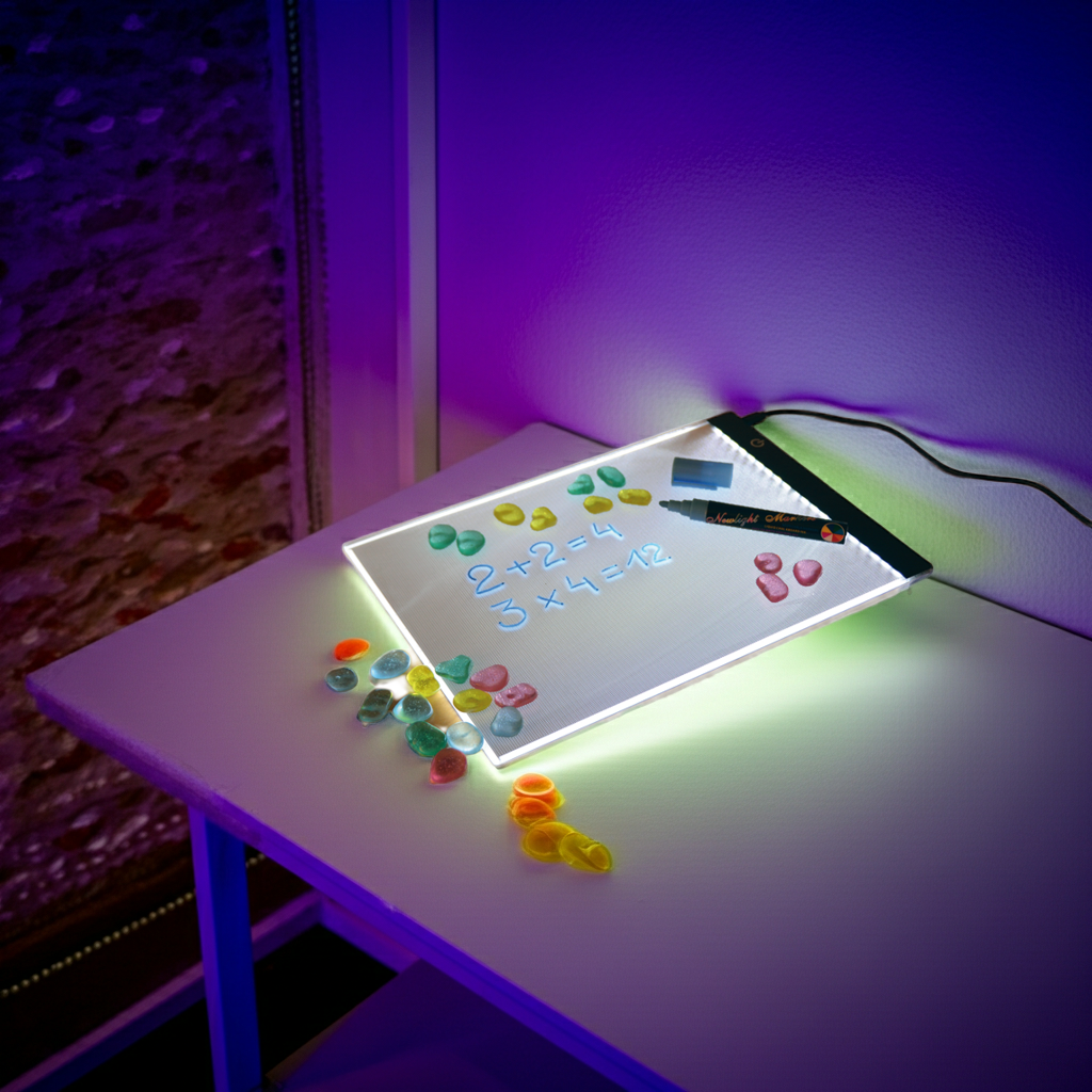 Leuchtpanel auf Tisch